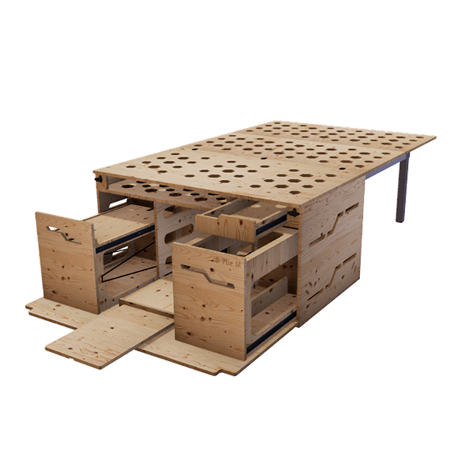 Id plie M installée dans un van