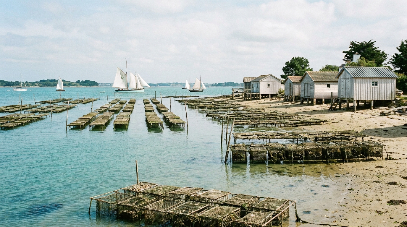 Ferme ostréicole en bord du Golfe du Morbihan