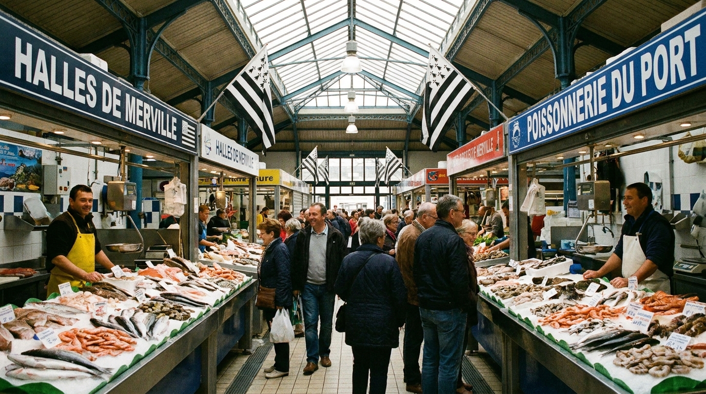 Marché couvert des halles de Merville à Lorient