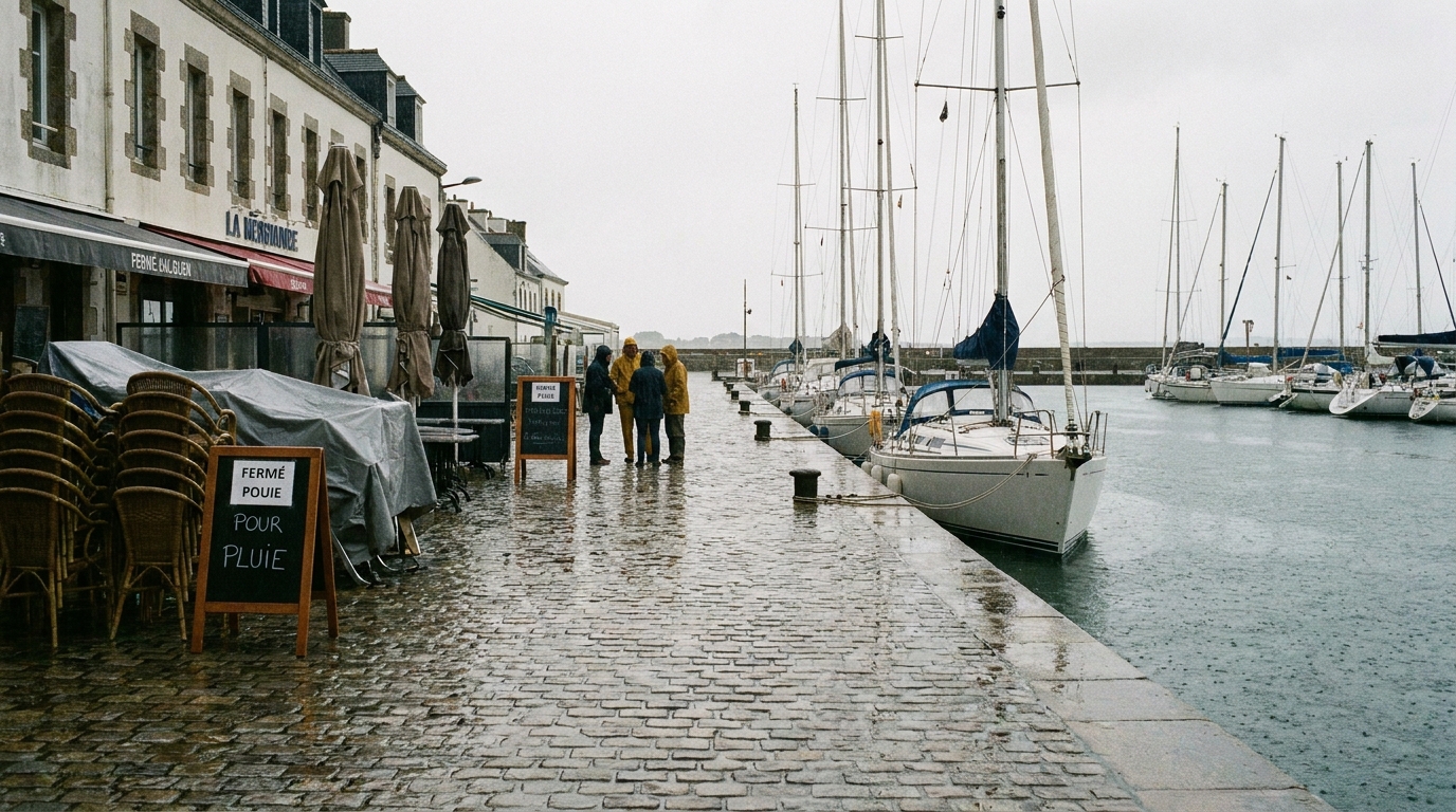 Port-Haliguen à Quiberon sous la pluie